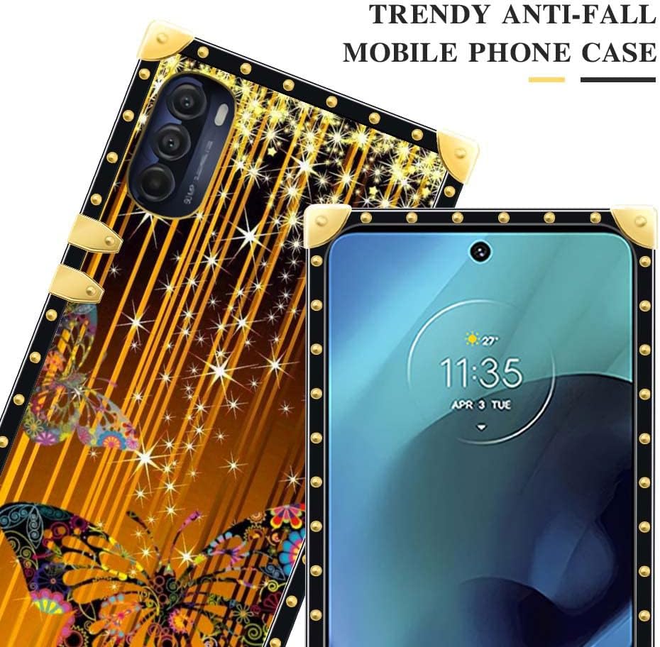 DAIZAG Funda para Moto G 5G 2022, diseño de mariposa, brillante, retro, elegante, decoración dorada, suave, antiarañazos, para niña y mujer, funda