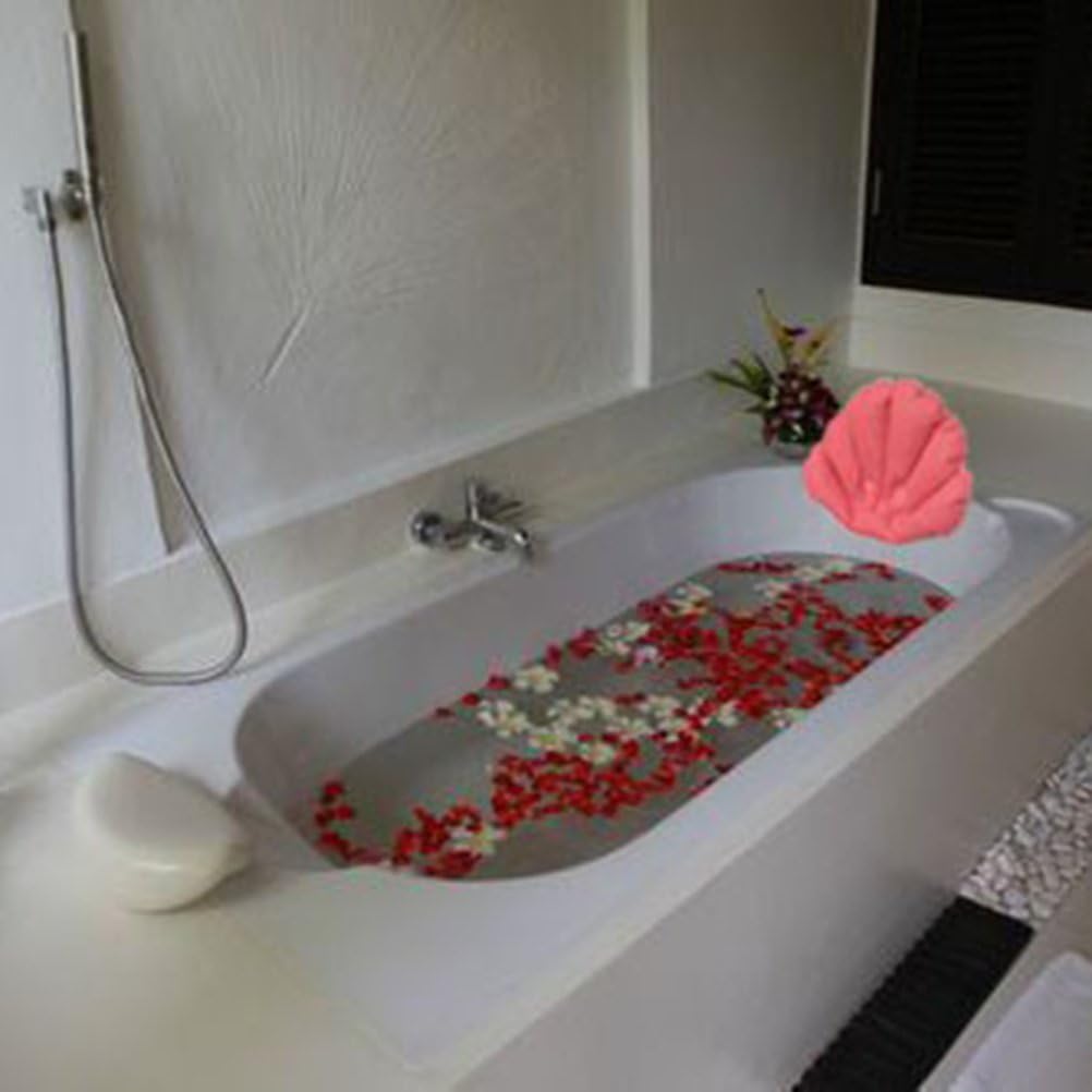 SUPVOX Almohada de baño inflable en forma de flor para spa con soporte para el cuello Almohada de baño con ventosas para bañera, jacuzzi,