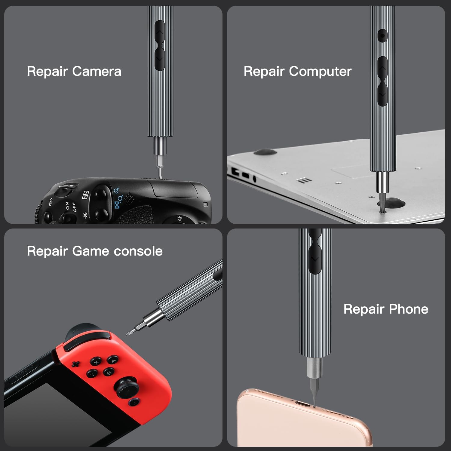 UF-TOOLS – Juego de destornilladores eléctricos 58 en 1, kit de destornilladores inalámbricos recargables, kit de herramientas de reparación de