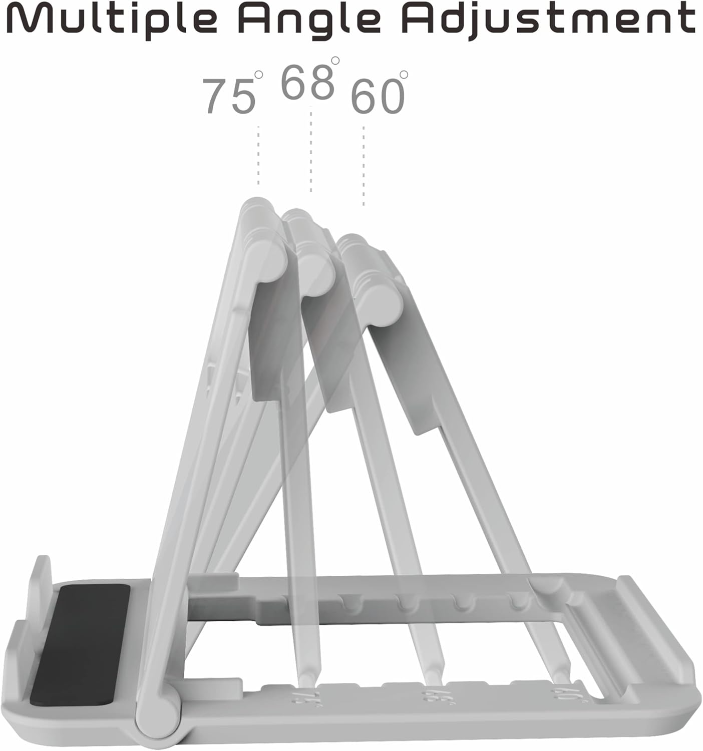 Rudo Soporte plegable universal para teléfono, soporte ajustable para teléfono celular, color blanco