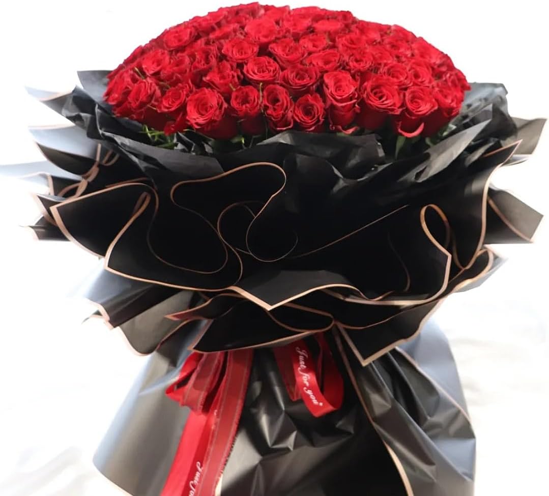 ZORRITA 20 hojas de papel de regalo de ramo de flores, papel de regalo de flores impermeable con cintas, suministros de floristería, 22.8 x 22.8