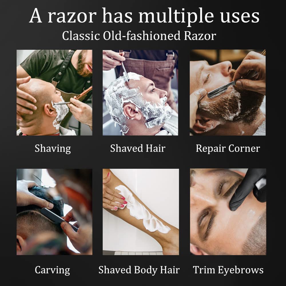 Maquinillas de afeitar manuales afeitadora de mango de secoya afeitadora para hombres afeitadora peluquero profesional Corte de pelo Cuchillo de