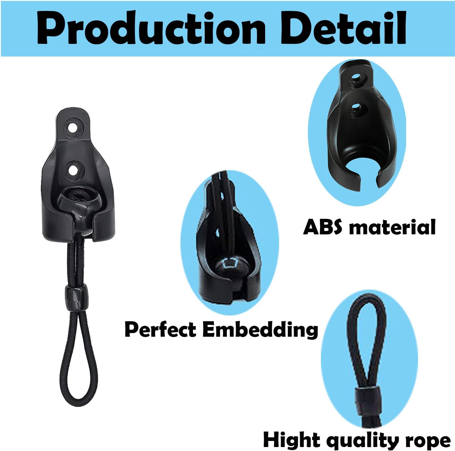 Kit de bungee negro para persianas enrollables para exteriores, piezas de repuesto de plástico para persianas enrollables exteriores, kit de bungee