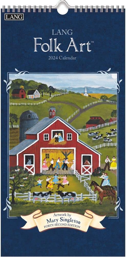 LANG Lang Folk Art 2024 – Calendario de pared vertical (24991079119)