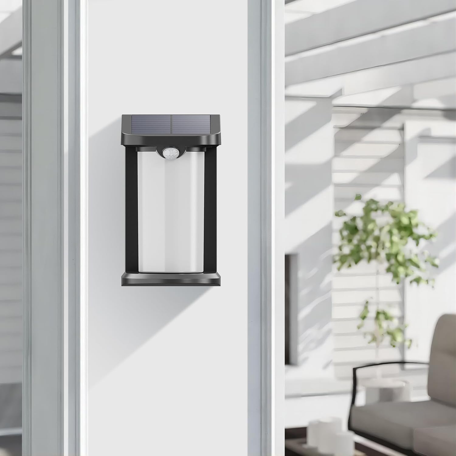Luces solares de movimiento para exteriores, 2 modos de iluminación, IP54 impermeable, encendidoapagado automático, inalámbrico, adecuado para valla