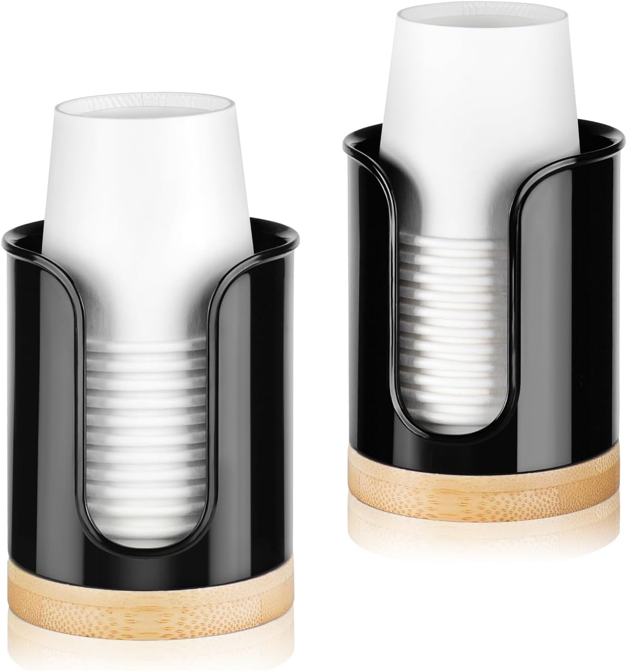Portavasos de baño  Dispensador de tazas pequeñas para vasos de baño Dixie de 3 onzas, dispensador de tazas de enjuague bucal de 3 4 onzas  PCbambú,
