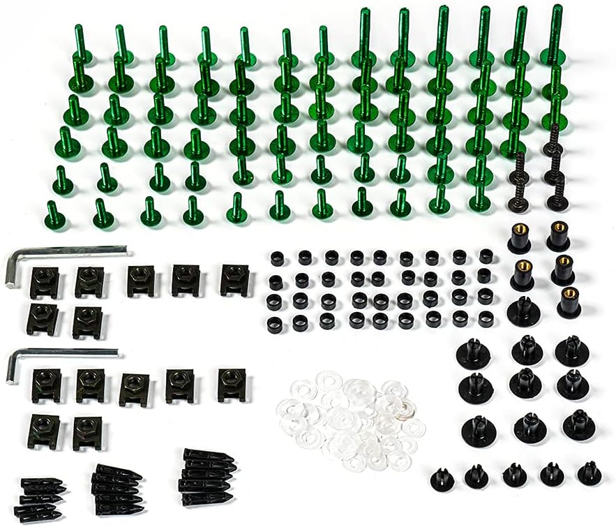 Kit de pernos de carenado para Suzuki GSXR1300 Hayabusa 1997-2007 1998 99 00 01 02 03 04 05 2006 Tornillos de carenado, color verde
