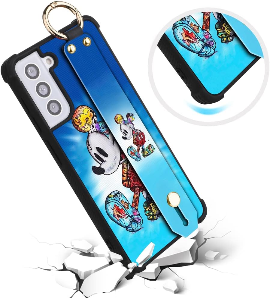 cuwana Funda de dibujos animados para Samsung Galaxy S21 de 6.2 pulgadas, lindo diseño colorido de personajes de dibujos animados de Mickey con