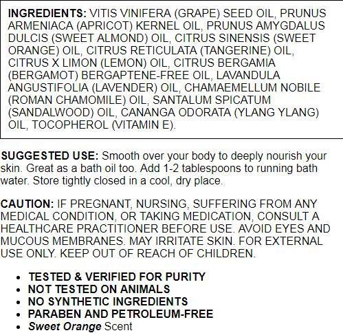 Aura Cacia Aromaterapia de baño y masaje relajante aceite corporal de naranja dulce, 4 onzas