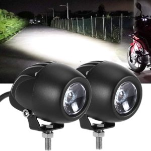 KAWELL 2 luces redondas de 20 W para motocicleta, bici de suciedad, 7D, 6000 K, luces antiniebla, impermeables, LED, barra de luz de trabajo, para KAWELL 2 luces redondas de 20 W para motocicleta, bici de suciedad, 7D, 6000 K, luces antiniebla, impermeables, LED, barra de luz de trabajo, para