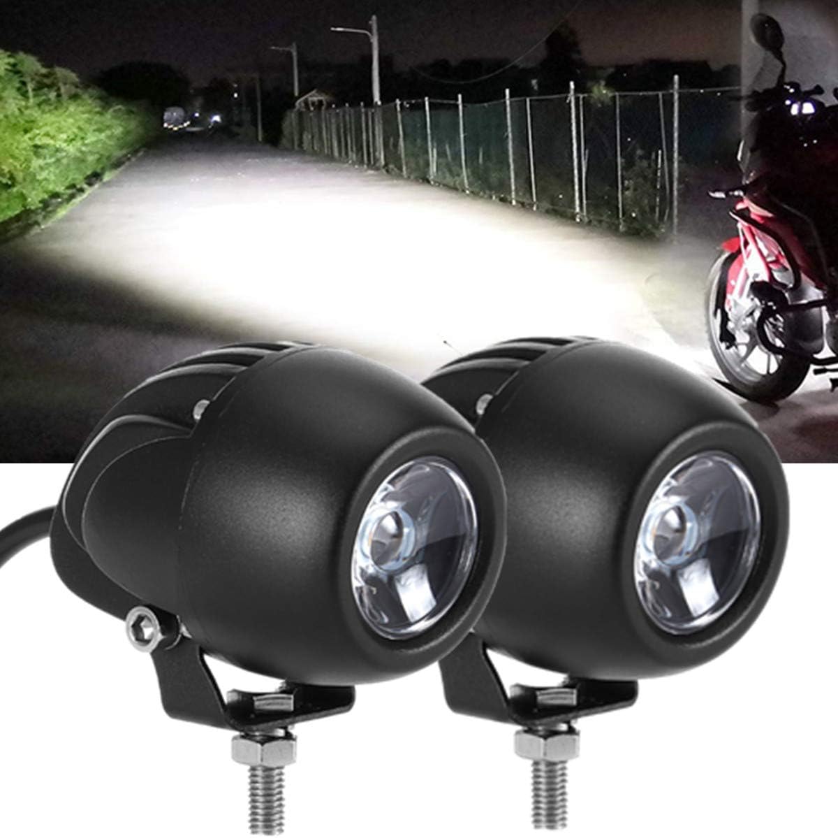 KAWELL 2 luces redondas de 20 W para motocicleta, bici de suciedad, 7D, 6000 K, luces antiniebla, impermeables, LED, barra de luz de trabajo, para