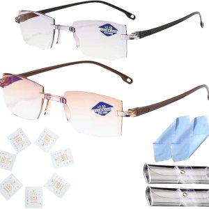 Paquete de 2 lentes de lectura FoldFlat Sapphire de alta dureza, antiazul, progresivos, lejanos y cercanos, de doble uso (+2.5) Paquete de 2 lentes de lectura FoldFlat Sapphire de alta dureza, antiazul, progresivos, lejanos y cercanos, de doble uso (+2.5)