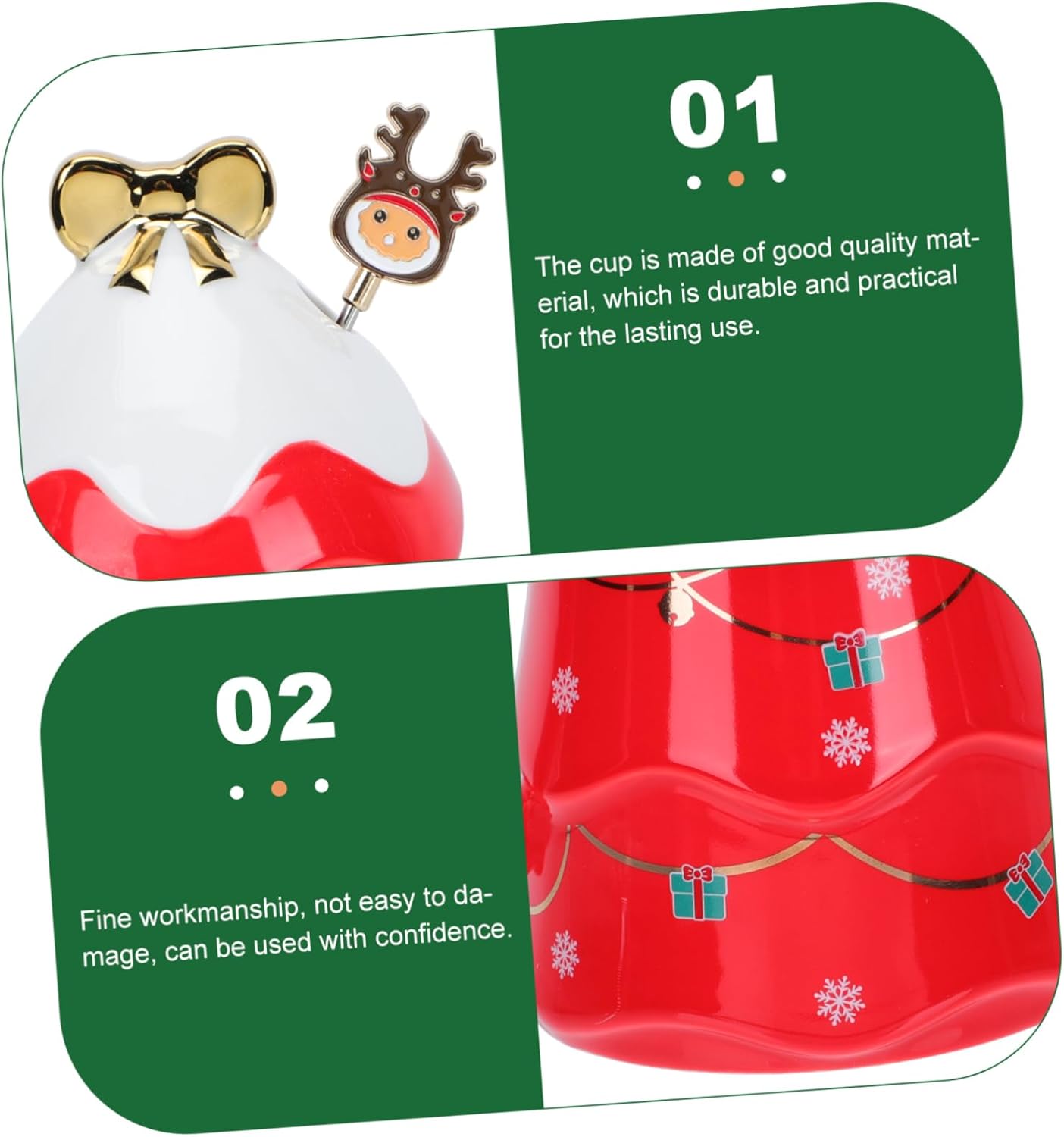 BESTOYARD 2 juegos de tazas de Navidad retro Latte Cup Cartoon Holiday Cup Retro Ceramic Mug Christmas Drink Cup Christmas Mug Christmas Mug with