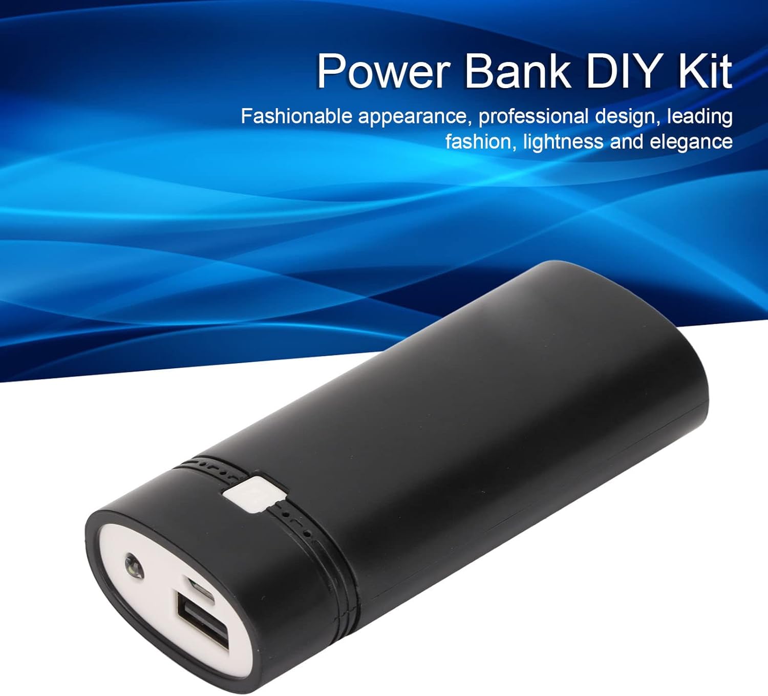 GOWENIC 18650 Cargador de batería Banco de energía, Universal DIY USB Power Bank Box Shell para teléfono inteligente, moderno y portátil (negro)