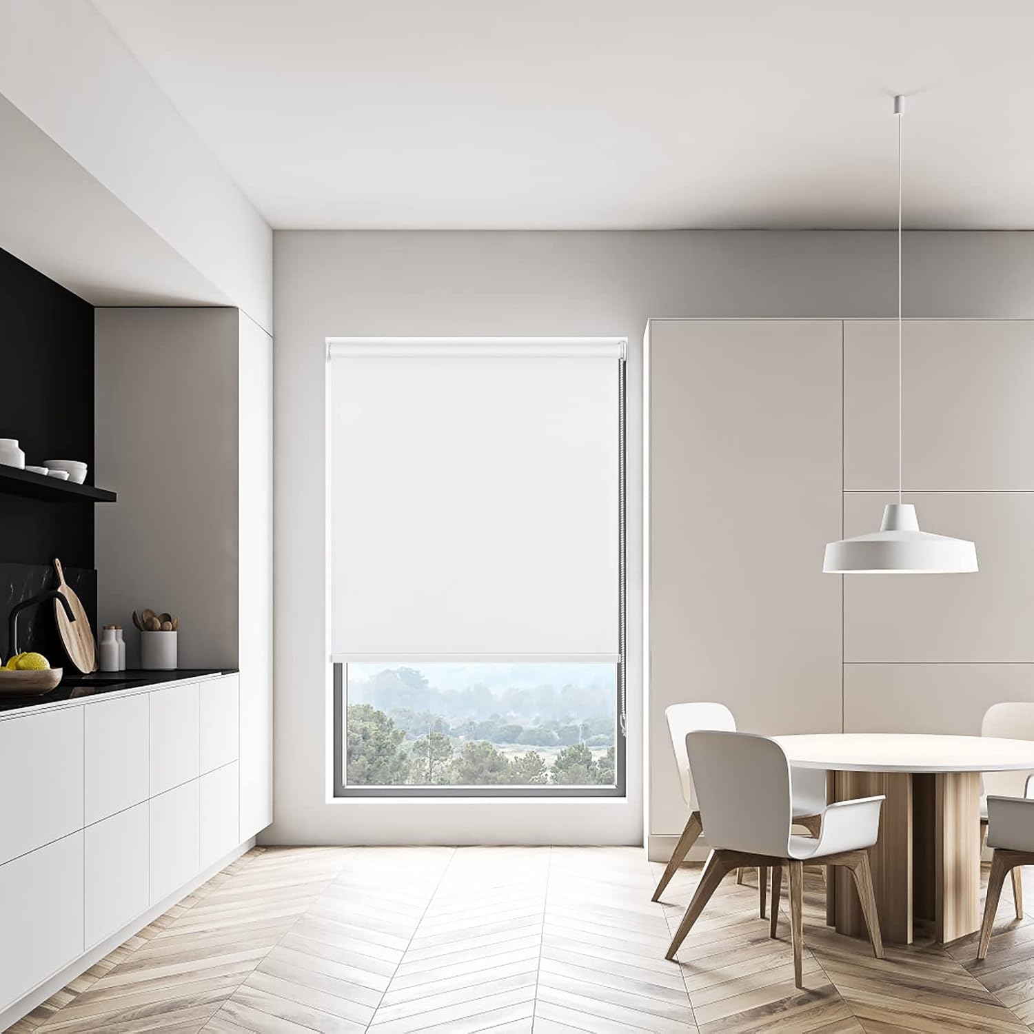 Persianas enrollables opacas sin taladro, persianas enrollables con cable cortadas por el cliente a medida, sin herramientas, persianas de ventana