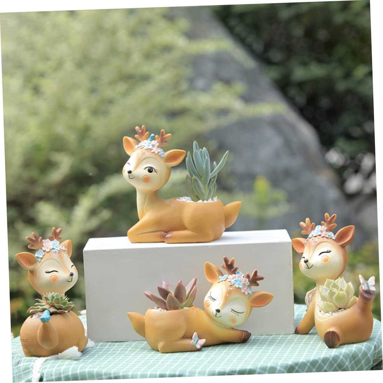 Yardwe 1 soporte para plantas de animales, mini maceta de resina para escritorio, maceta de resina, suculentas, macetas, jarrón, tapicería, macetas