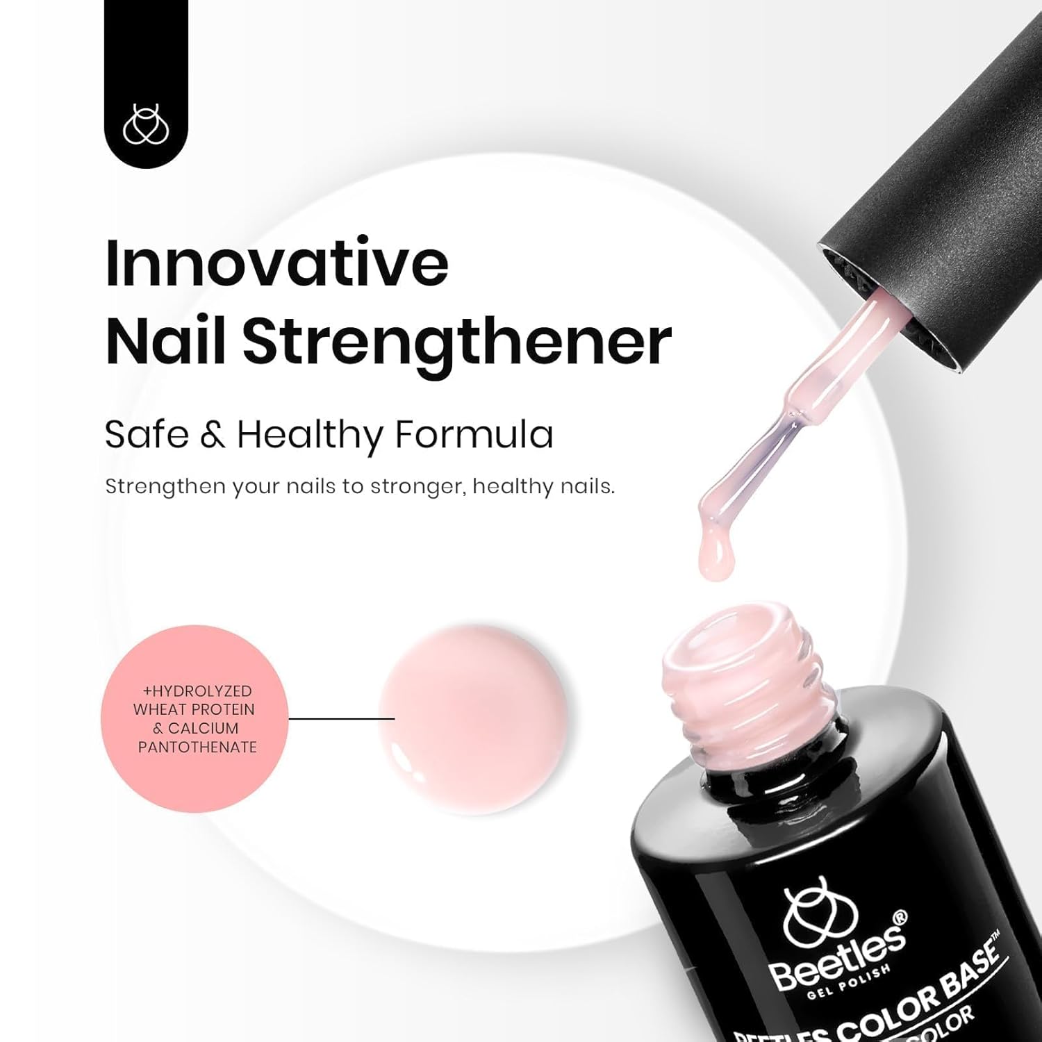 Beetles – Esmalte de uñas de gel base de color, 6 colores nude, esmalte de uñas rosa, esmalte de uñas rosa melocotón, esmalte de uñas neutros