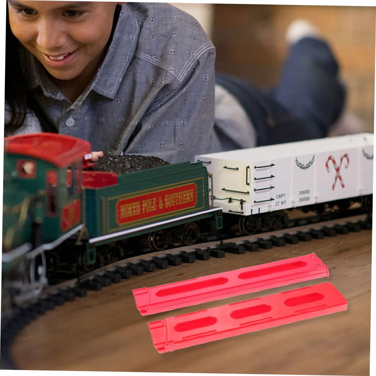 TOYANDONA Juguetes de tren de 3 piezas, cargador automático de tarjetas de dominó, tren de juguete de tren de juguete para niños, mesa de tren de