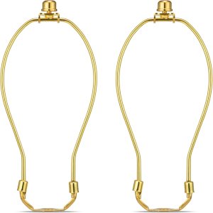 Soporte de arpa desmontable de 9 pulgadas para lámparas de mesa y de pie, 2 juegos de soporte de pantalla de lámpara resistente con sillín estándar Soporte de arpa desmontable de 9 pulgadas para lámparas de mesa y de pie, 2 juegos de soporte de pantalla de lámpara resistente con sillín estándar