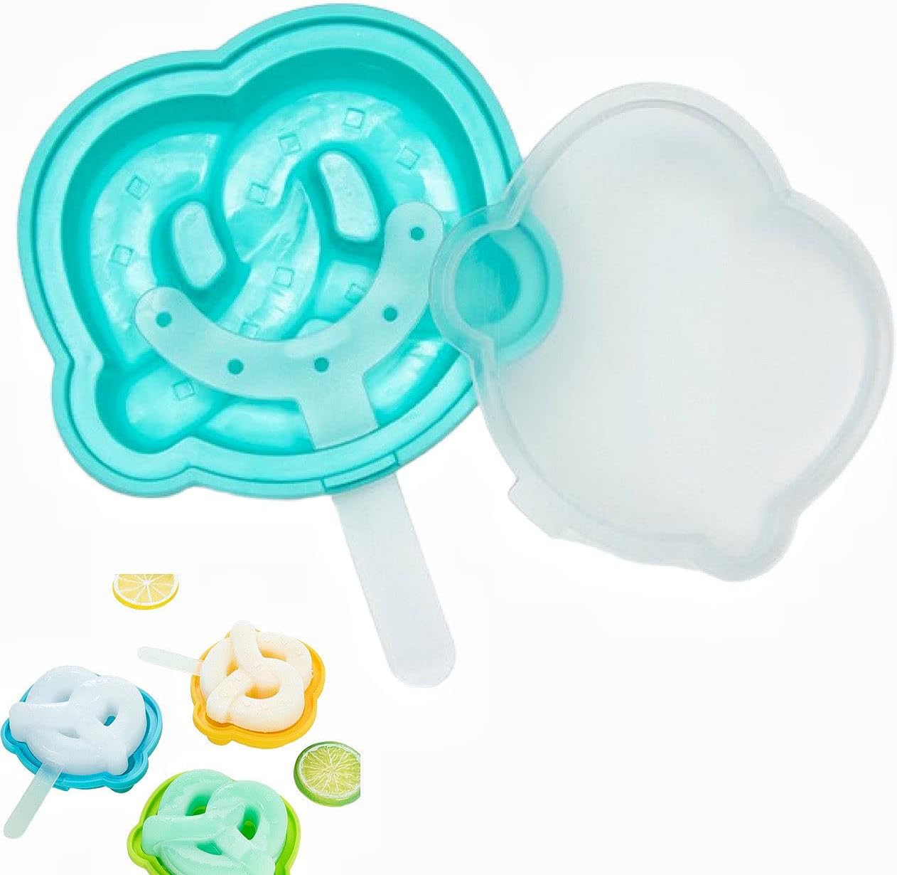 Paquete de 2 moldes de silicona para hacer paletas de helados, moldes de helado congelados, accesorios de cocina, leche materna de fácil liberación,