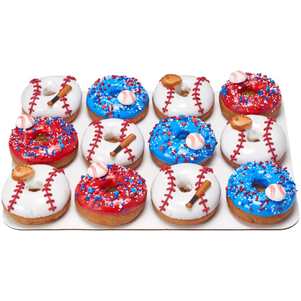Paquete de 24 decoraciones de azúcar de béisbol para pasteles, cupcakes, pasteles, donas, galletas