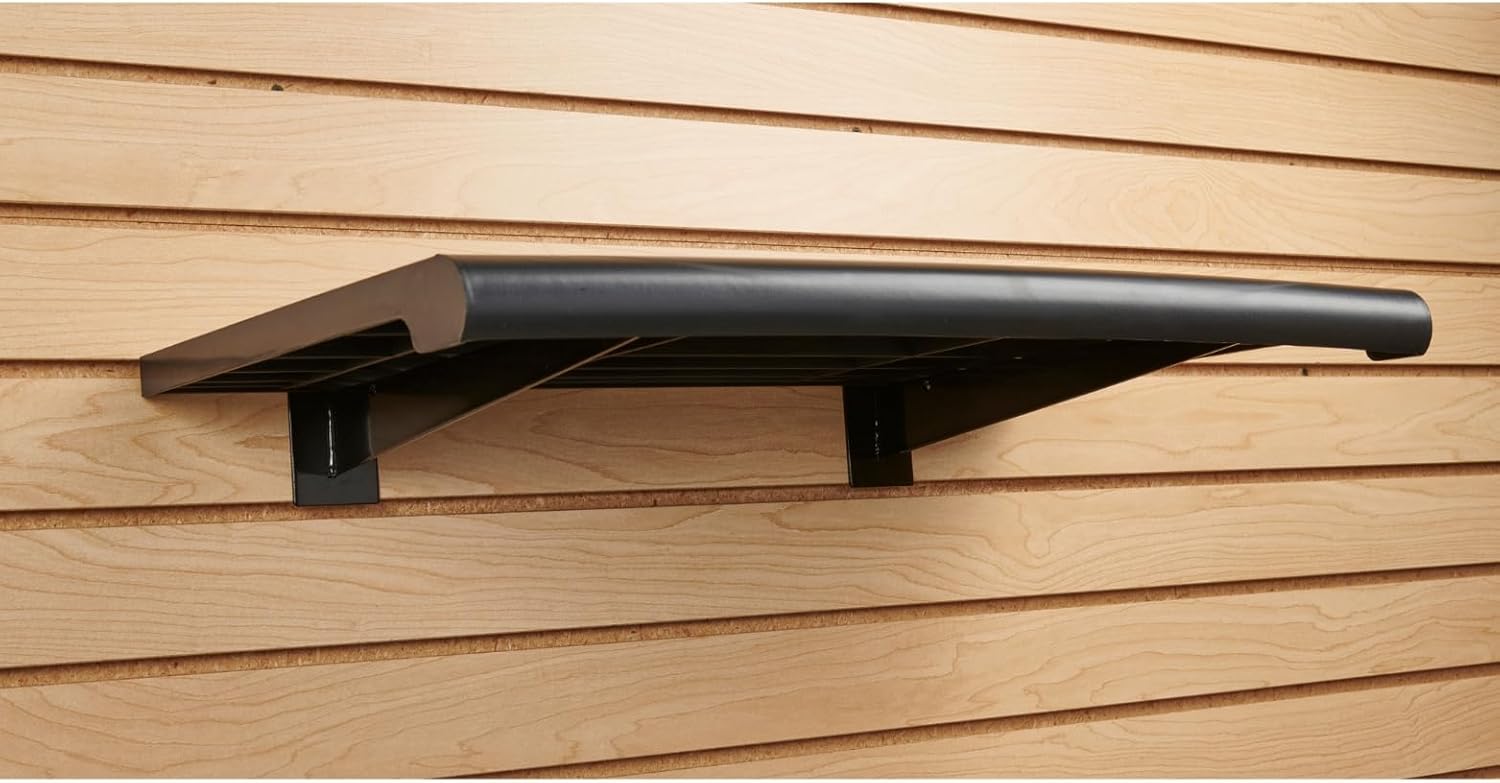 Bullnose – Estante moldeado por inyección negro, 13 pulgadas de ancho x 24 pulgadas de largo