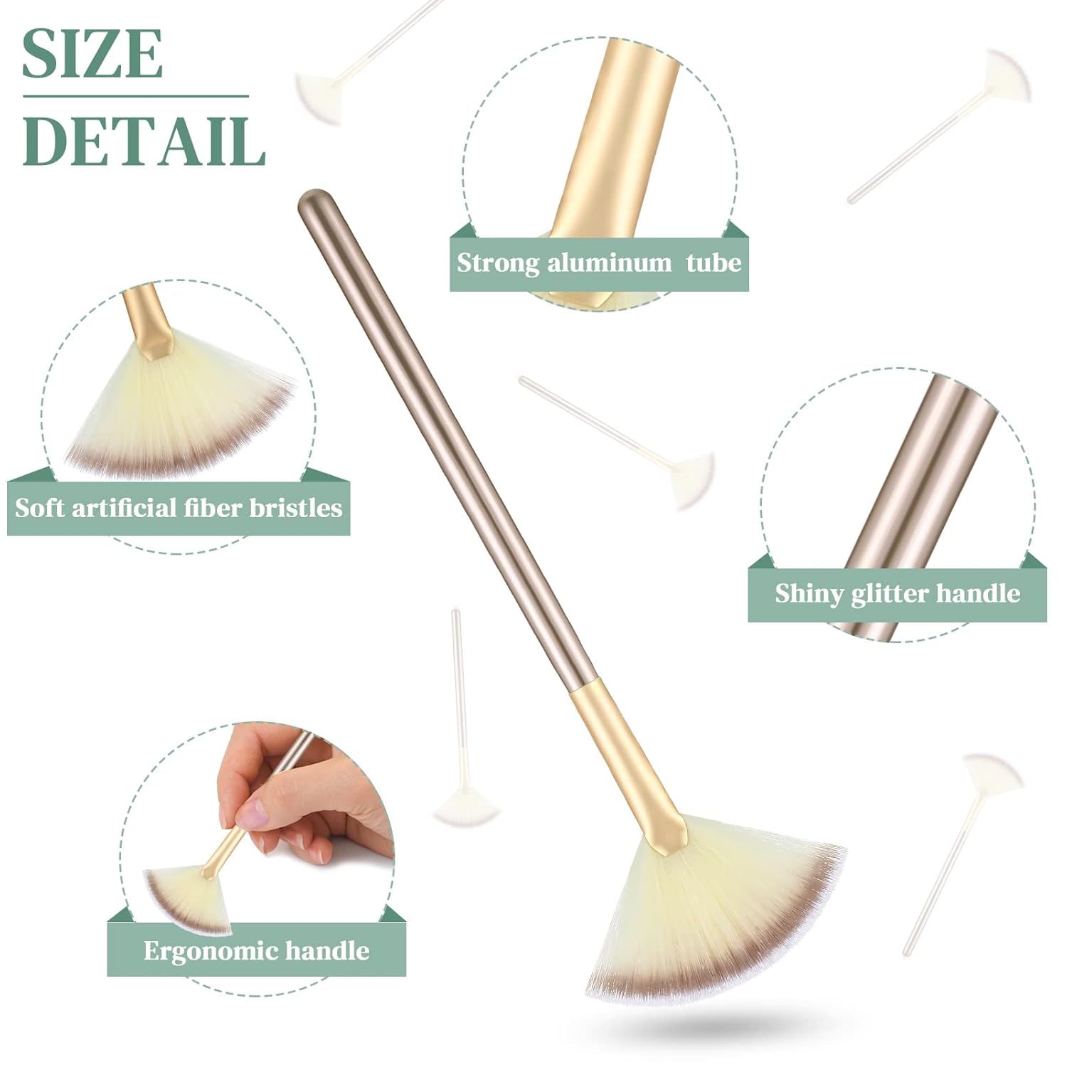 Maitys 6 pinceles faciales para máscara de abanico, herramientas de cepillo aplicador de máscara suave, brochas de maquillaje delgadas, herramienta