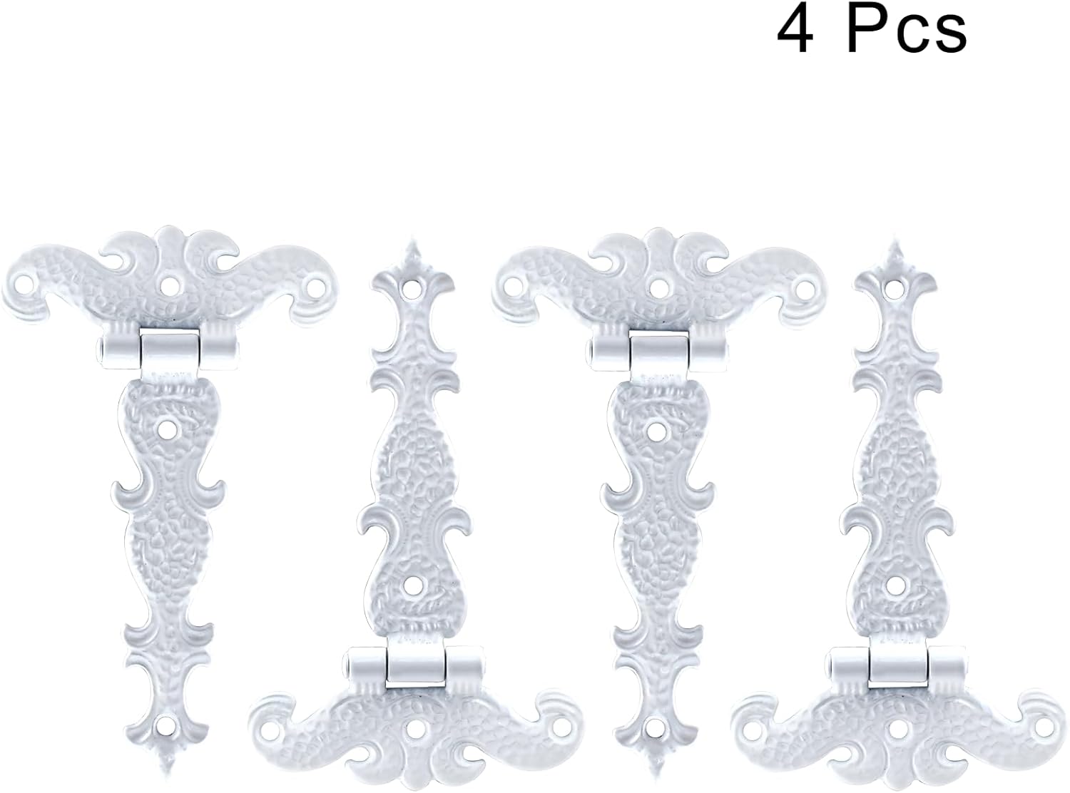 4 bisagras de correa en T, bisagras decorativas en T, bisagras blancas para puerta de granero, bisagra en T de aleación de zinc para ventanas de