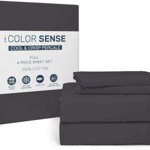 Color Sense Juego de sábanas de 100 % algodón, 300 hilos, resistente a las arrugas, ultra suaves y sedosas, satén de calidad de hotel, con bolsillo Color Sense Juego de sábanas de 100 % algodón, 300 hilos, resistente a las arrugas, ultra suaves y sedosas, satén de calidad de hotel, con bolsillo