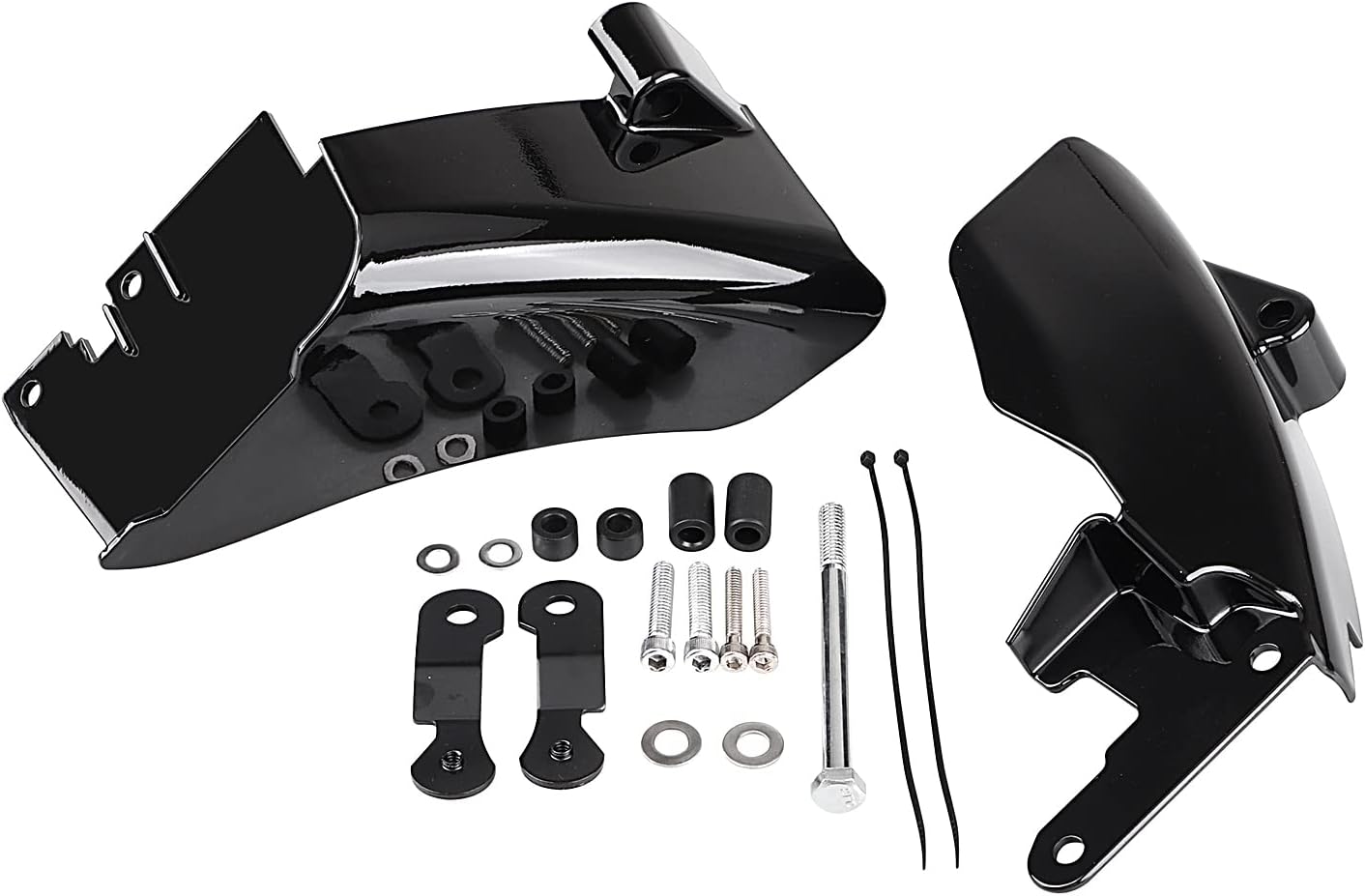Kit de cubierta de protector térmico para deflector de aire de marco medio para Harley Dyna Wide Glide Low Rider Street Bob Fat Bob 2006-2022, negro