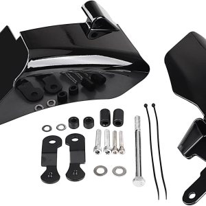 Kit de cubierta de protector térmico para deflector de aire de marco medio para Harley Dyna Wide Glide Low Rider Street Bob Fat Bob 2006-2022, negro Kit de cubierta de protector térmico para deflector de aire de marco medio para Harley Dyna Wide Glide Low Rider Street Bob Fat Bob 2006-2022, negro