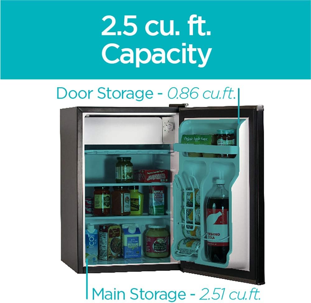 Black Decker BCRK25B - Mini nevera con congelador diseño de estrella de energía para nevera color negro - Imagen 5