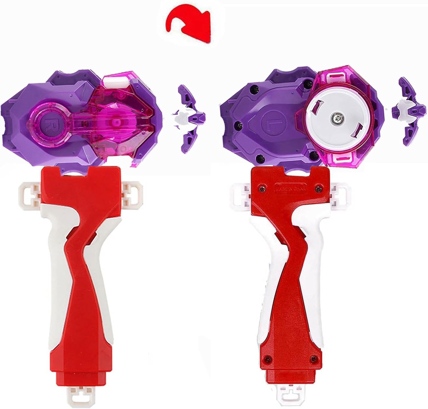 Juguete de batalla para juegos Bey Battling Burst String Strong Launcher LR DB B-184 (giro a la izquierda y derecha) y accesorios de agarre para