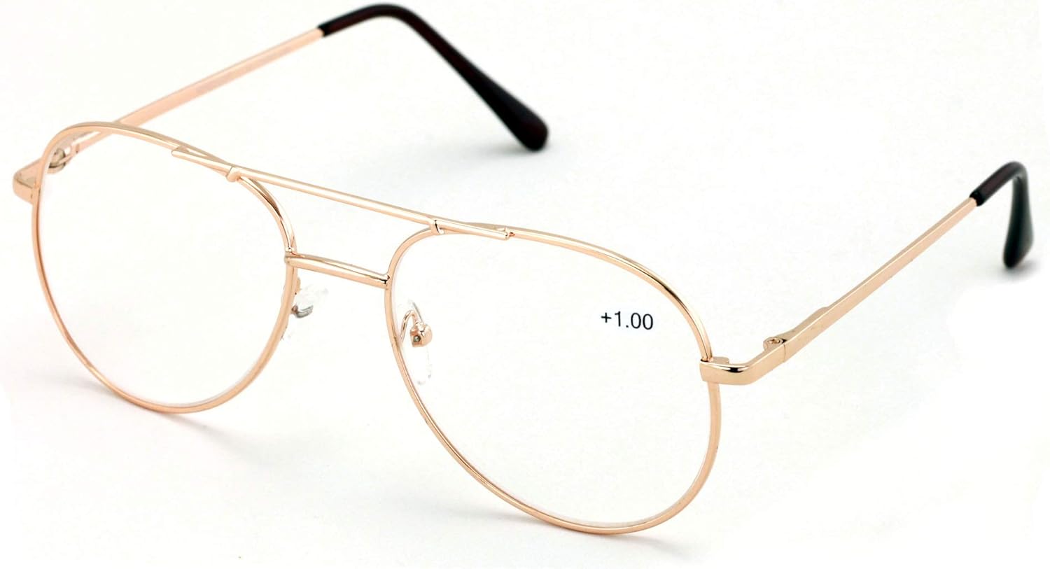 V.W.E. Gafas de lectura clásicas de metal – Lector de lágrima con bisagra de resorte