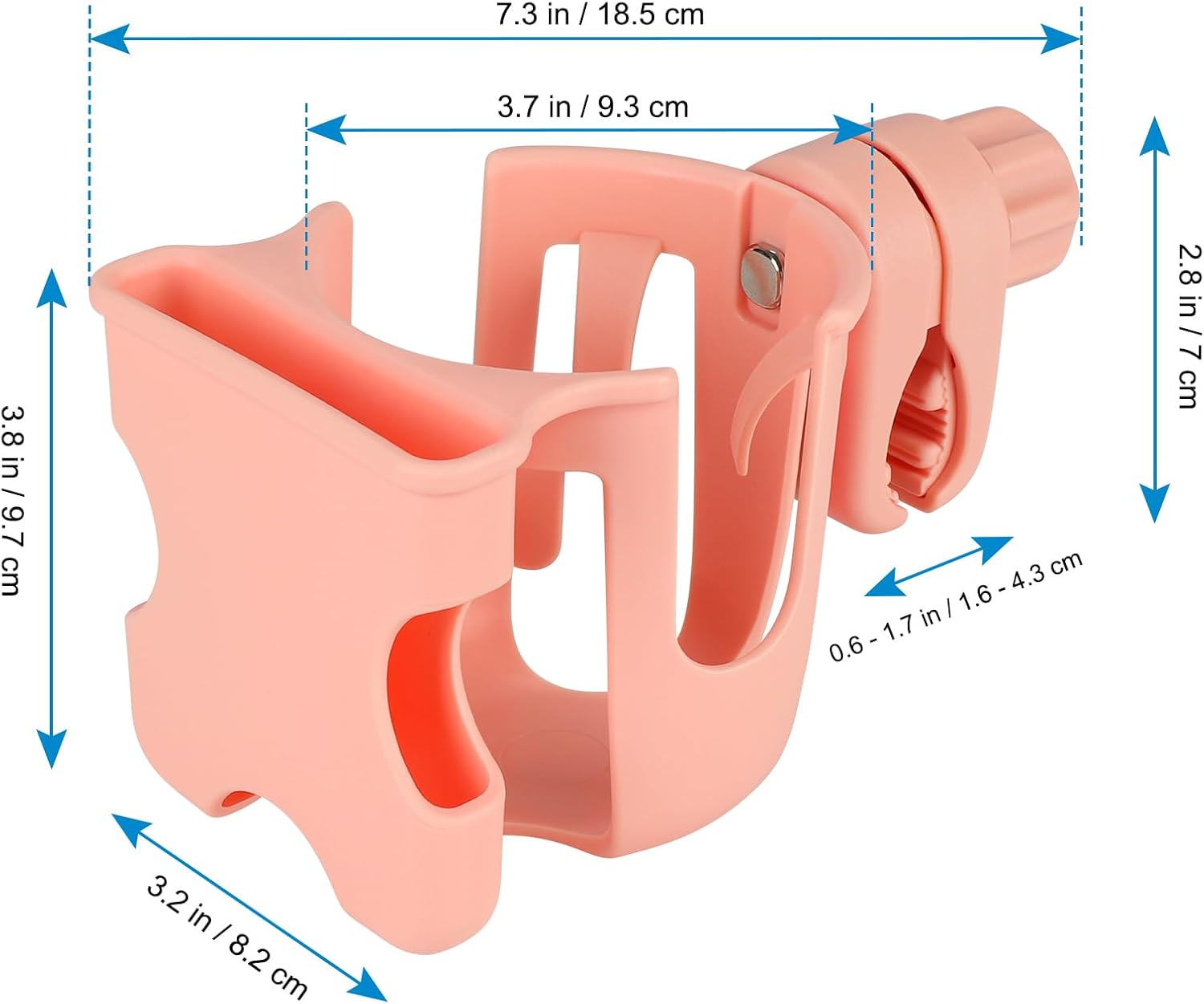 Accmor Portavasos 2 en 1 para cochecito con soporte para teléfono, portavasos para bicicleta, soporte universal para teléfono para cochecito,