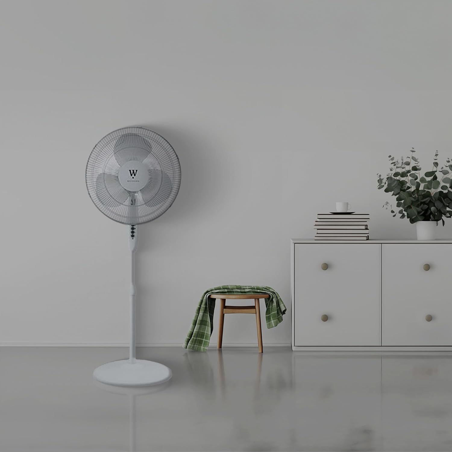 Westpointe – Ventilador eléctrico oscilante con cable de 16 pulgadas con 3 ajustes de velocidad, control remoto e inclinación ajustable para el