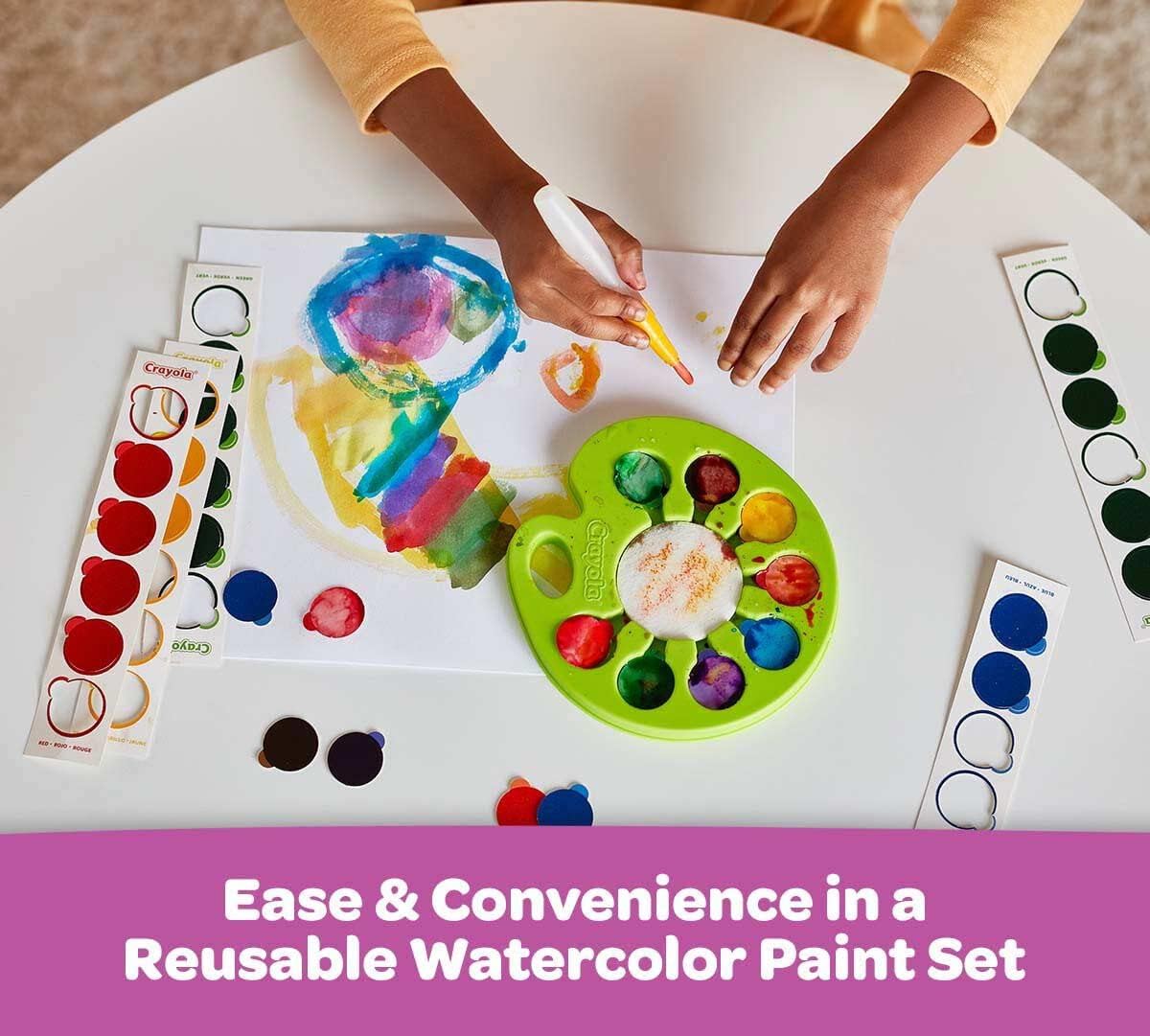 Crayola Juego de pintura de acuarela, paleta de pintura para reventar y pintar, pinturas lavables para niños, regalo (paquete de 2)