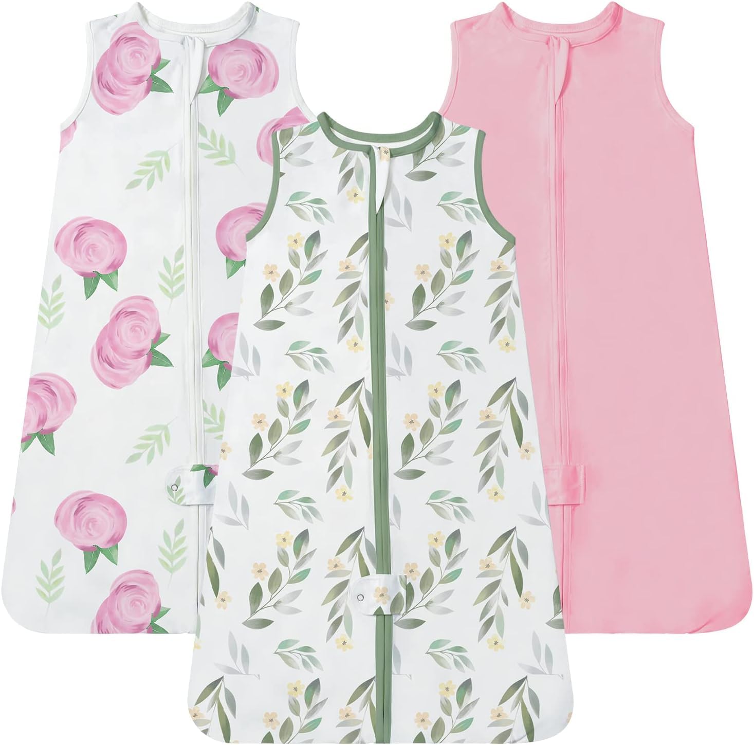 TotAha Saco de dormir de 0 a 3 meses, paquete de 3 unidades, suave como la mantequilla, saco de dormir infantil para niñas, manta ligera para bebé