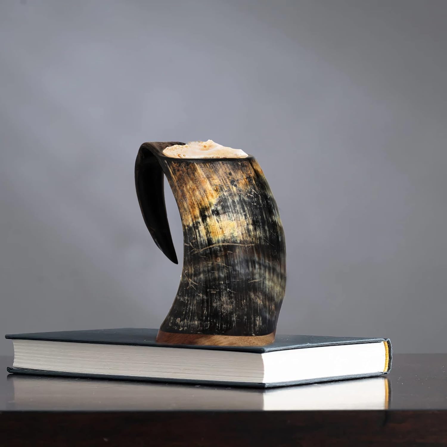 Taza de cuerno vikingo XL para beber, taza grande de cuerno vikingo de Juego de Tronos, regalo de bestia para novios y padrino de boda, 25 onzas