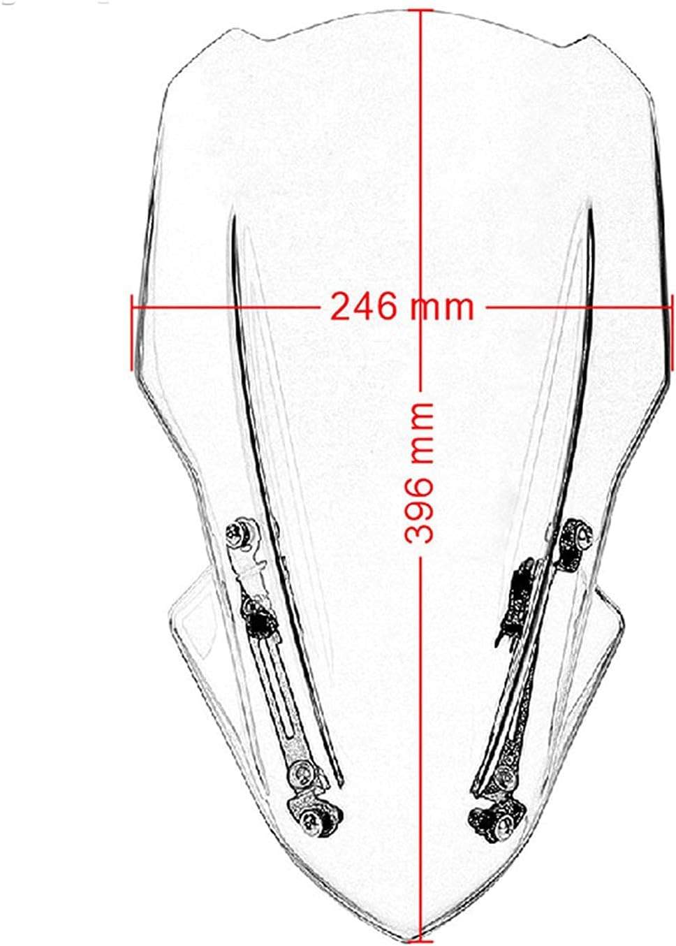 Motorcycle Windshield Compatible with Kawasaki Z900 2017-2018 2019 Motorcycle Motorbike ABS Wind Deflectors Windshield Windscreen with Bracket