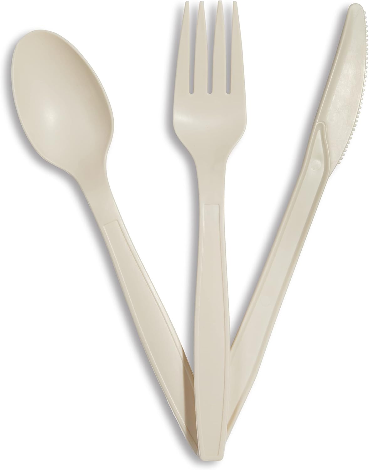 GREENPRINT Juego de cubiertos compostables (paquete de 150) 50 tenedores, 50 cucharas, 50 cuchillos, cubiertos desechables biodegradables,