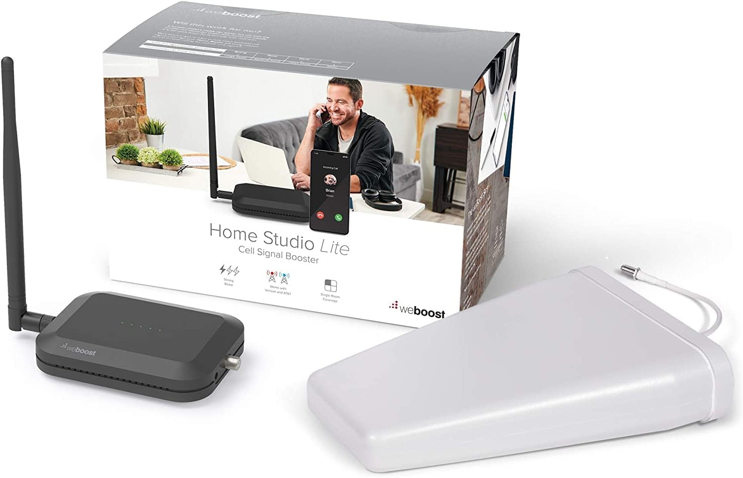 weBoost Home Studio Lite (470165R) Kit de refuerzo de señal de teléfono celular reacondicionado de fábrica  Cobertura de una habitación  Solo