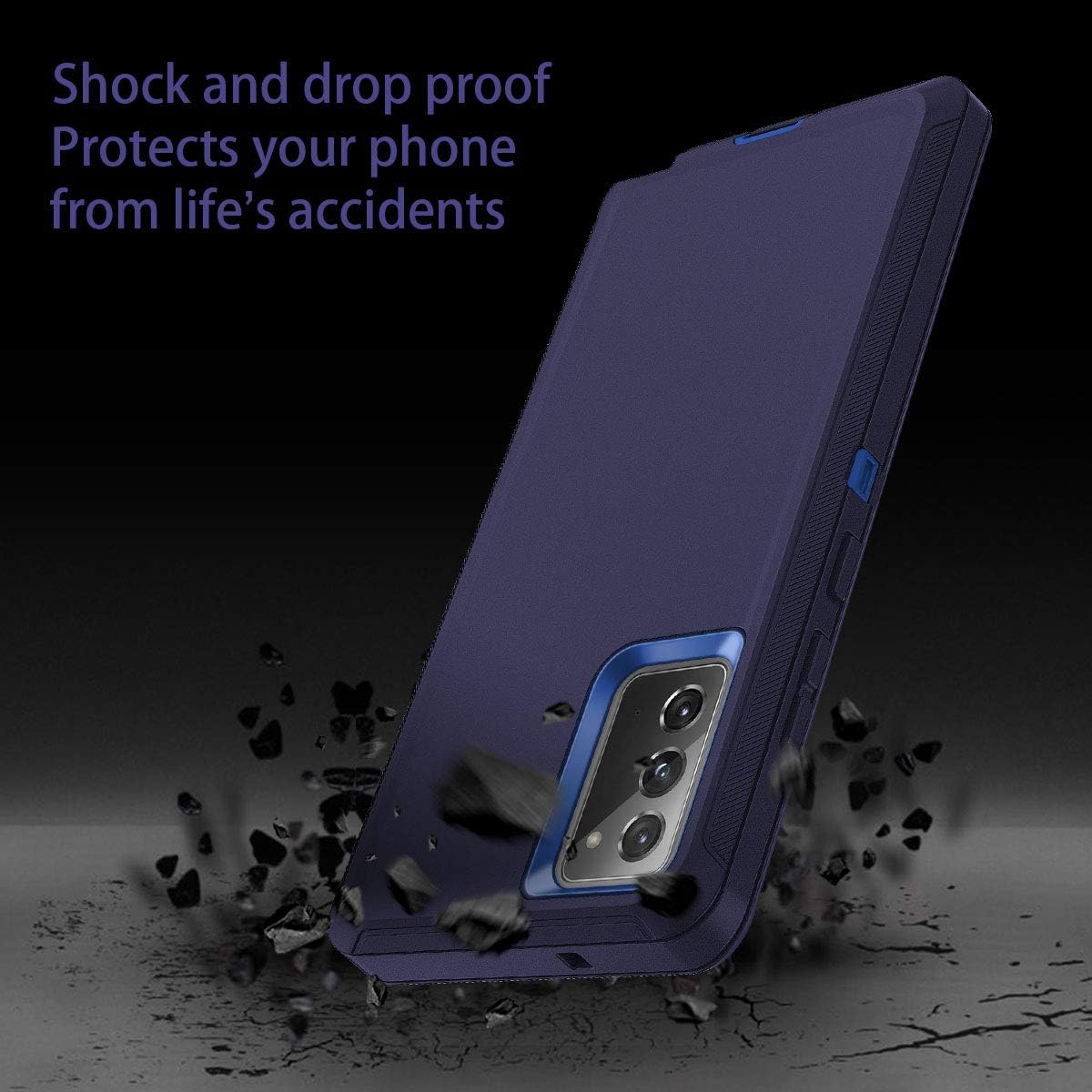 I-HONVA Funda para Galaxy Note 20 a prueba de golpes, protección de cuerpo completo 3 en 1 sin protector de pantalla Funda resistente para Samsung