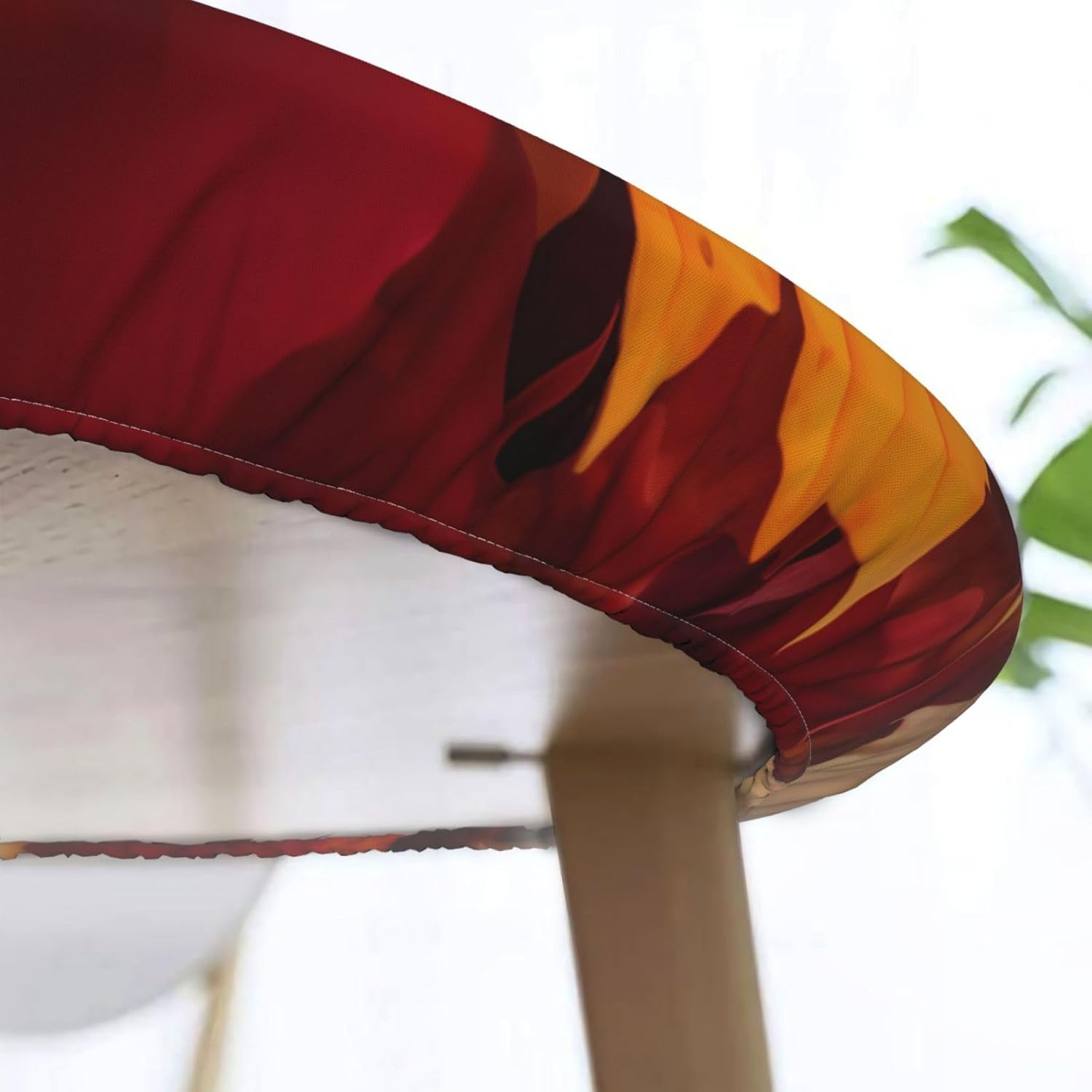 hsbolediy Mantel redondo de hojas de otoño (54 pulgadas para mesa de 45 a 50 pulgadas), mantel ajustable con borde elástico para exteriores,