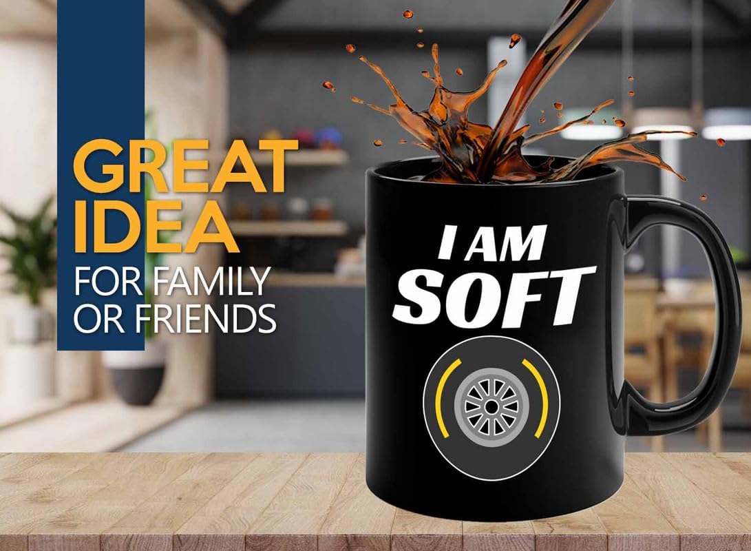 Racer Coffee Mug 11oz Black – I’m Soft – Fuel Speed Racer Car Guys Circuit Automotive Racing Boy Gifts For Him Dad Men Boyfriend