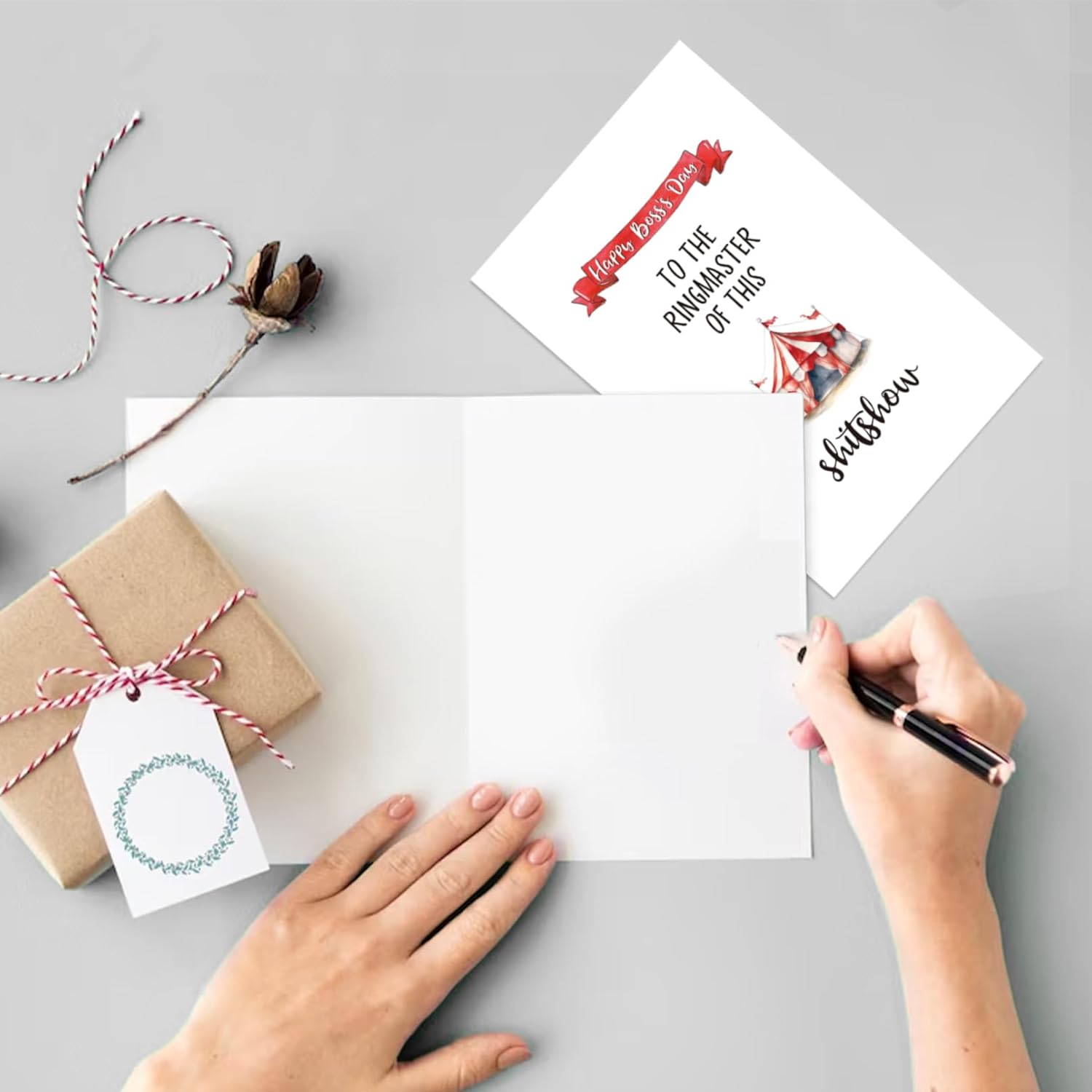 Divertida tarjeta del día del jefe regalos para mujeres jefas, hombres, bonita tarjeta del día del jefe para él y ella, tarjeta de agradecimiento al