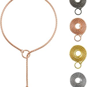 Ximipet Collar de estrangulador para perro resistente con cadena en P, collar de serpiente, antioxidante, collares de entrenamiento para perros Ximipet Collar de estrangulador para perro resistente con cadena en P, collar de serpiente, antioxidante, collares de entrenamiento para perros