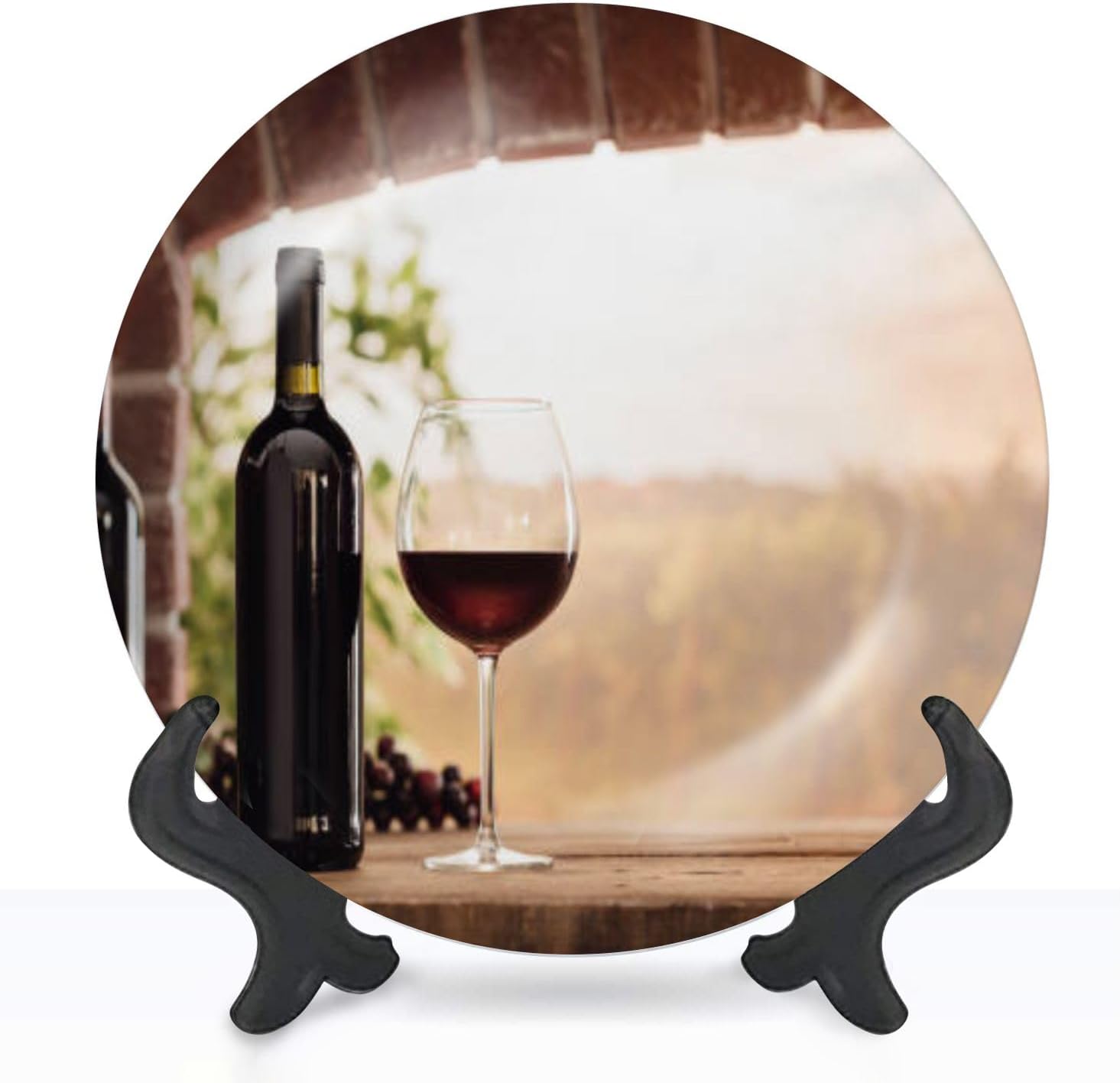 Placa de cerámica para colgar en la pared, decoración de cata de vino tinto, pintura de bodega, placa decorativa de porcelana para sala de estar,
