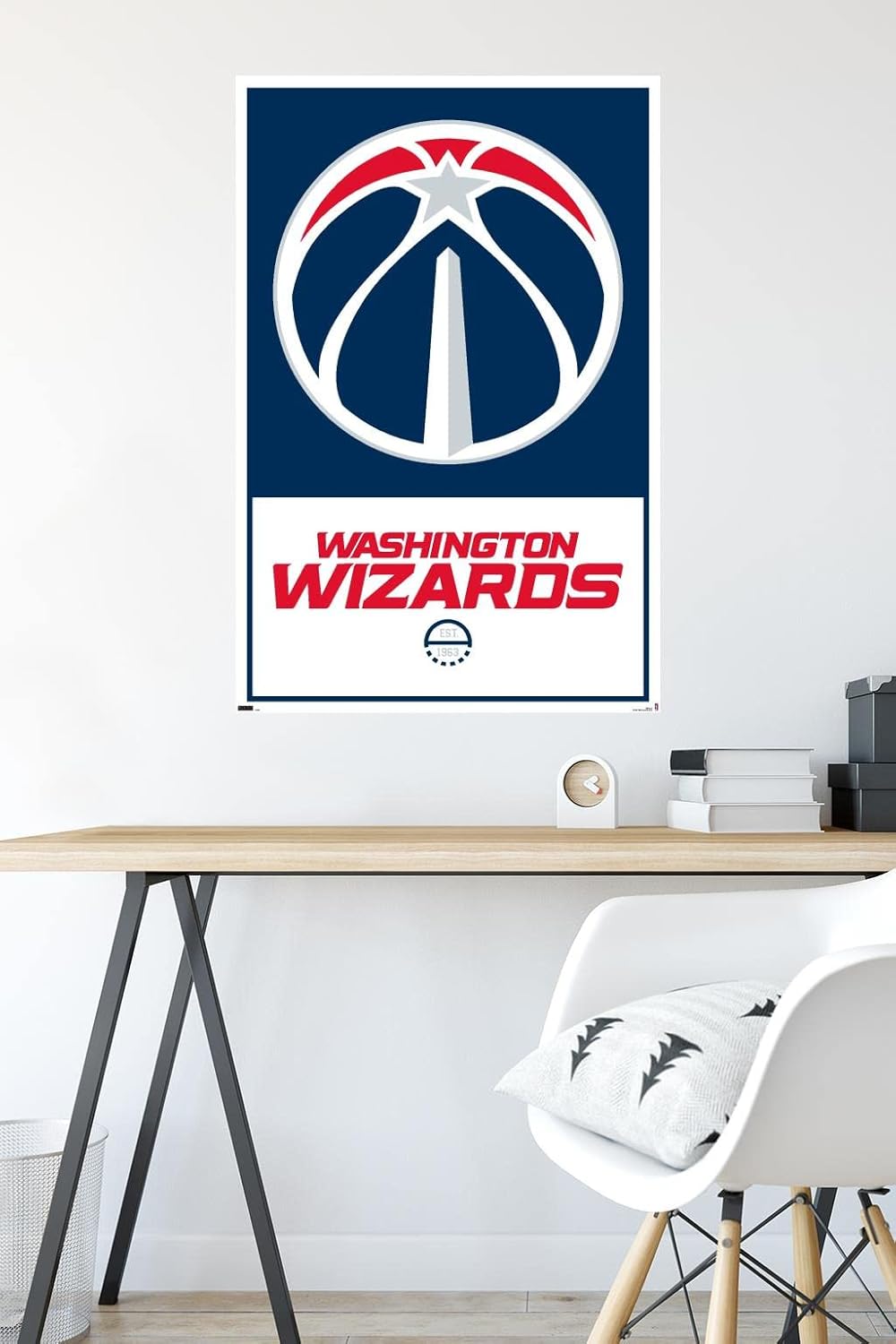 Trends International NBA Washington Wizards – Póster de pared con logotipo 21, 22.375 x 34 pulgadas, versión premium sin marco