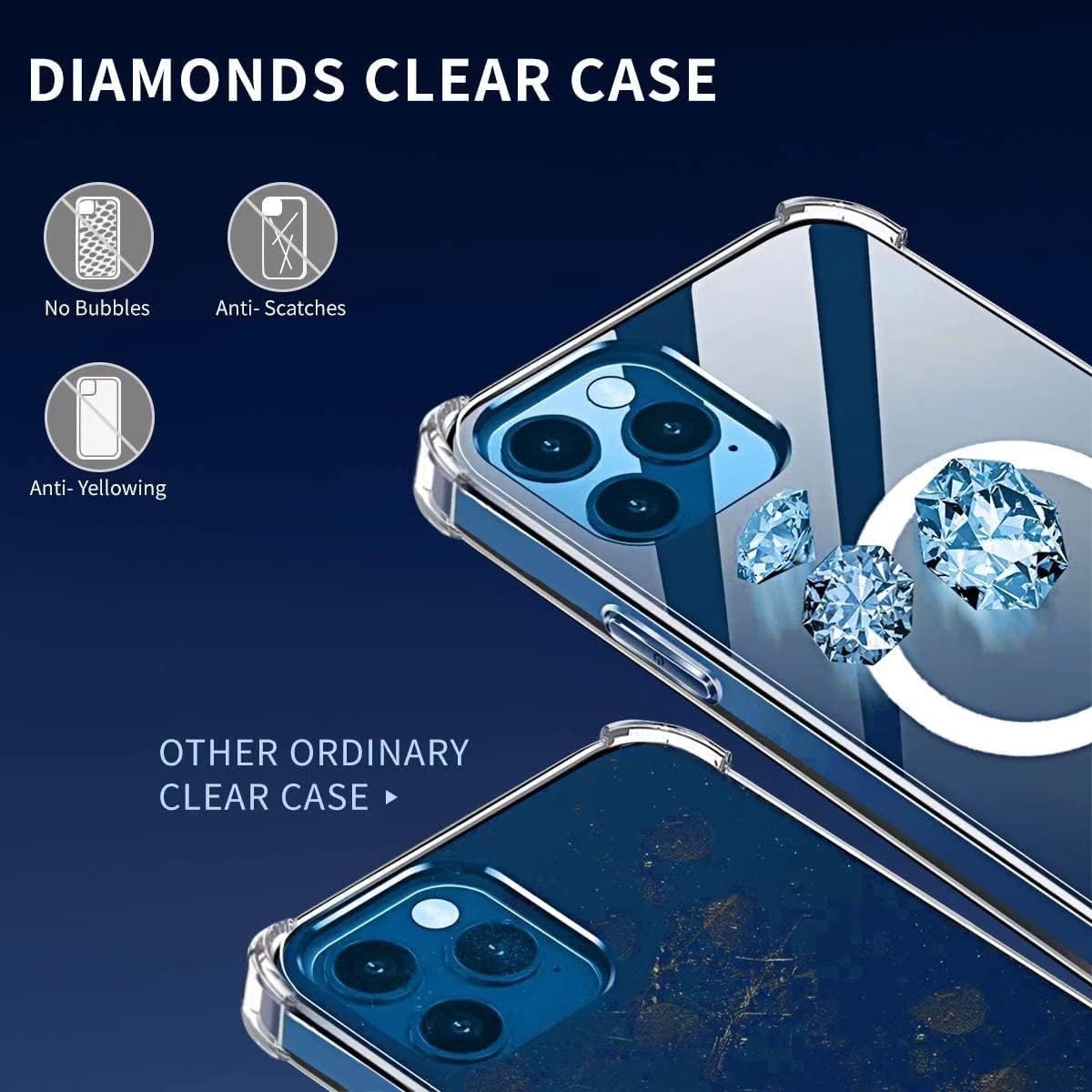 Funda magnética transparente para Huawei P50 Pro compatible con MagSafe, funda de silicona suave TPU parachoques Slim Fit duro trasero a prueba de